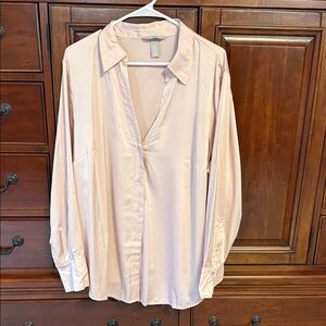 H&M Blush Satin Shirt, XL